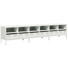 Tv-meubel 202x39x43,5 cm koudgewalst staal wit