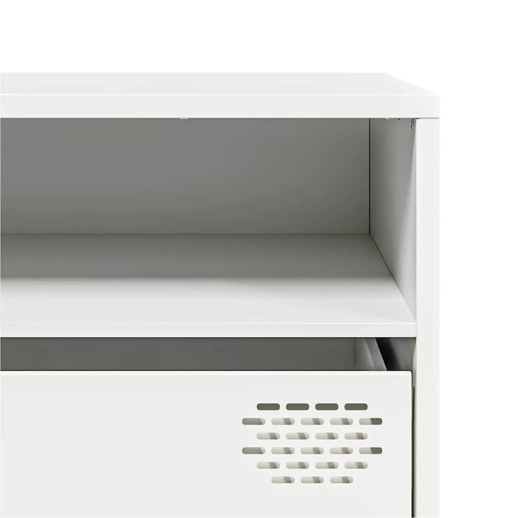 Tv-meubel 202x39x43,5 cm koudgewalst staal wit