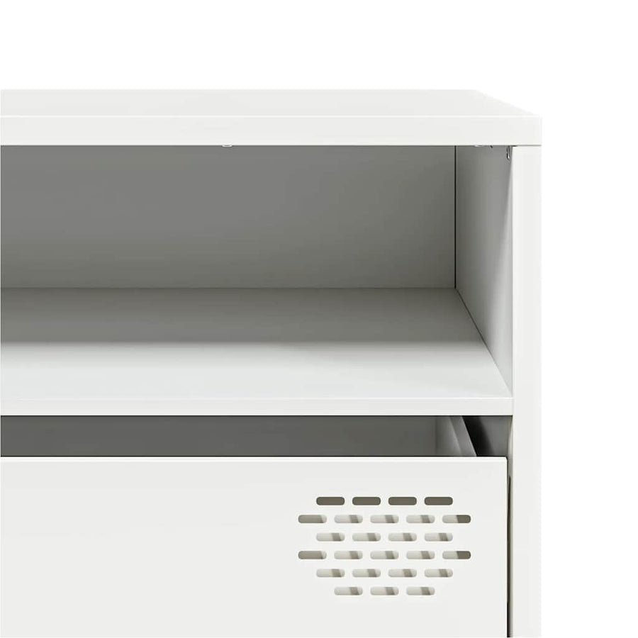 Tv-meubel 202x39x43,5 cm koudgewalst staal wit