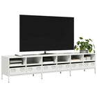 TV cabinet 202x39x43.5 cm cold rolled steel white