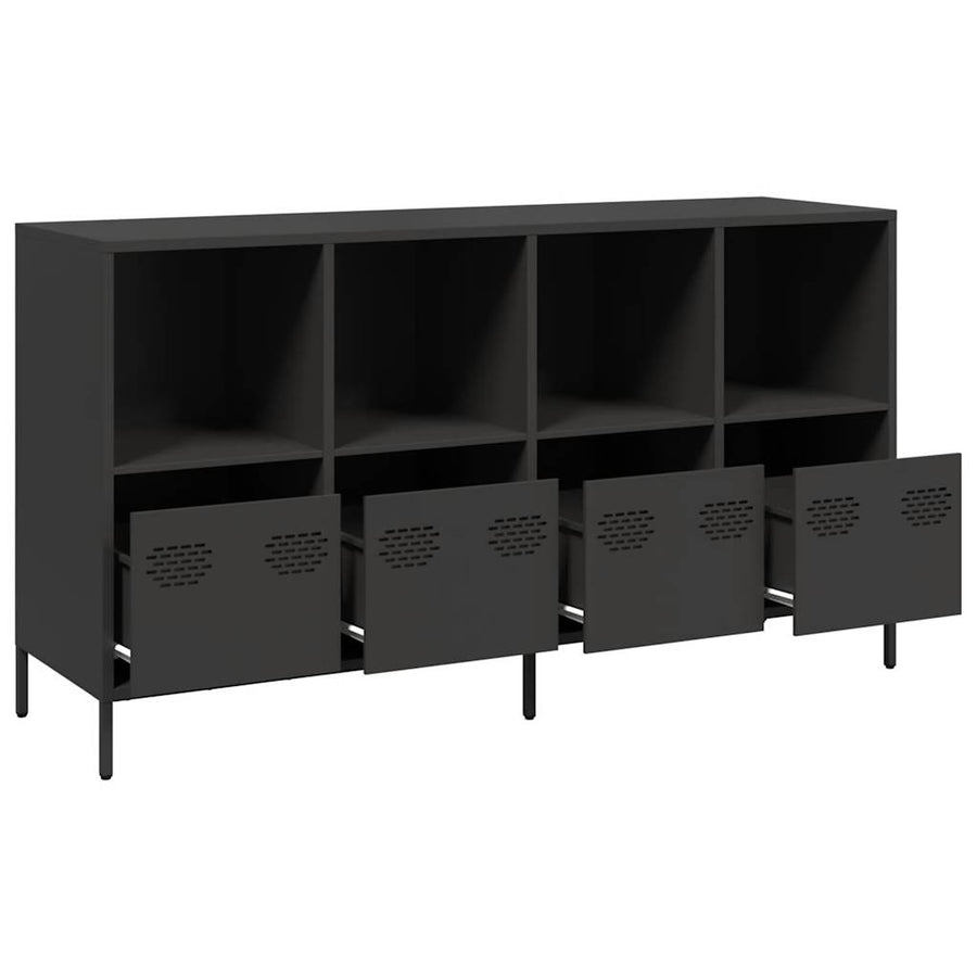 Dressoir 135x39x73,5 cm koudgewalst staal zwart