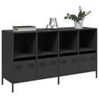 Sideboard 135x39x73.5 cm cold-rolled steel black