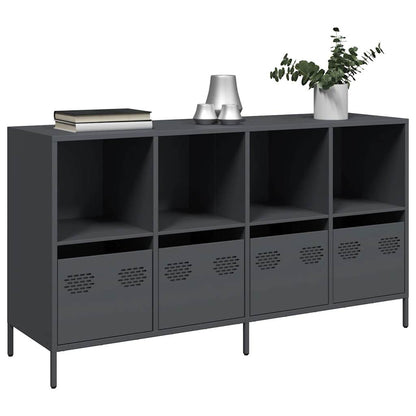 Dressoir 135x39x73,5 cm koudgewalst staal antracietkleurig