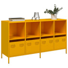 Sideboard 135x39x73.5 cm cold-rolled steel mustard yellow