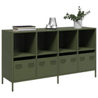 Sideboard 135x39x73.5 cm cold-rolled steel olive green