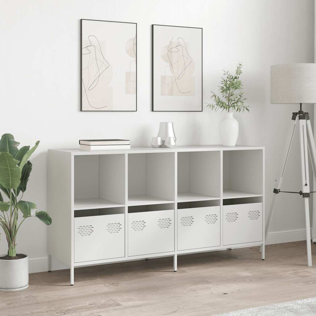 Dressoir 135x39x73,5 cm koudgewalst staal wit