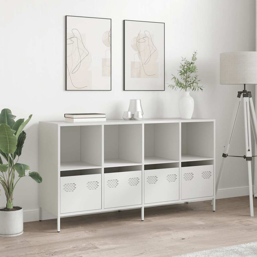 Dressoir 135x39x73,5 cm koudgewalst staal wit