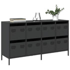 Sideboard 135x39x73.5 cm cold-rolled steel black