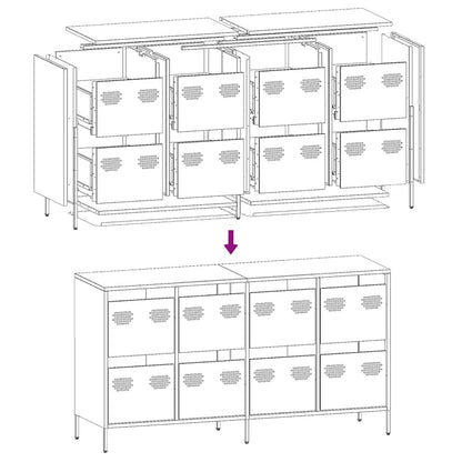 Dressoir 135x39x73,5 cm koudgewalst staal roze