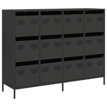 Dressoir 135x39x103,5 cm koudgewalst staal zwart