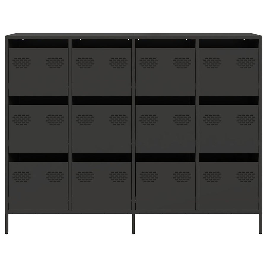 Dressoir 135x39x103,5 cm koudgewalst staal zwart