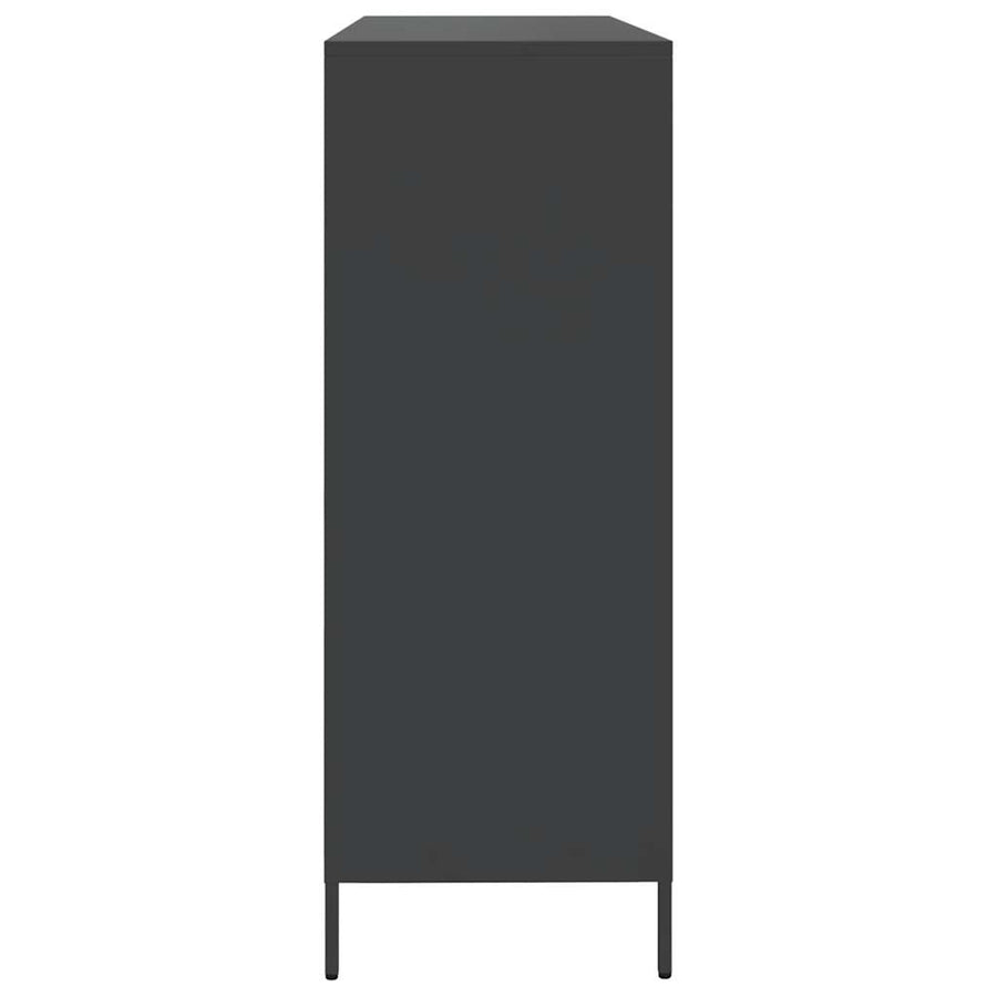Dressoir 135x39x103,5 cm koudgewalst staal zwart