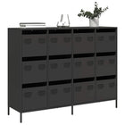 Sideboard 135x39x103.5 cm cold-rolled steel black