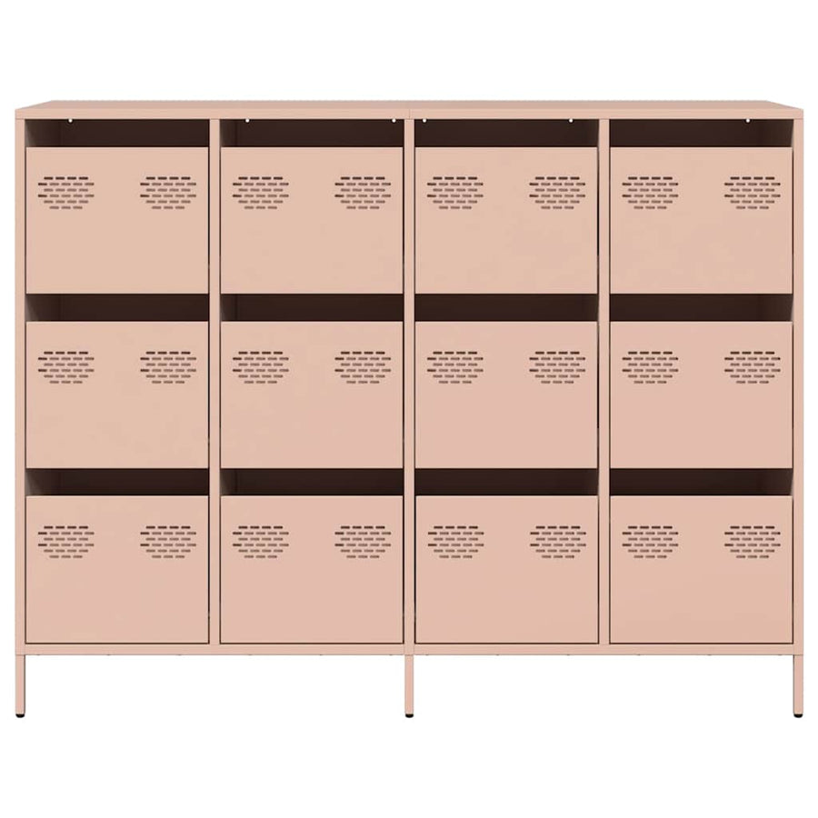 Dressoir 135x39x103,5 cm koudgewalst staal roze