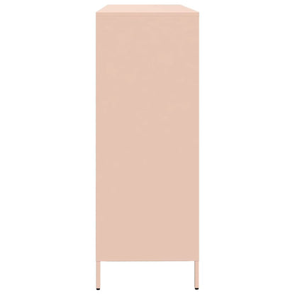 Dressoir 135x39x103,5 cm koudgewalst staal roze