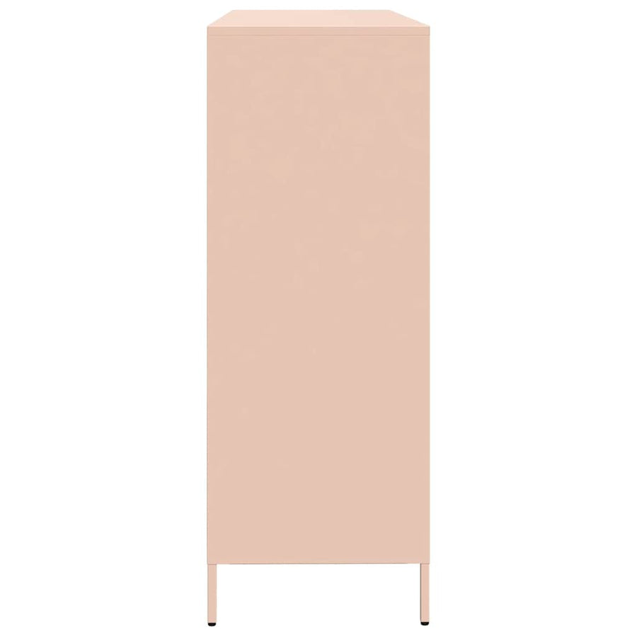Dressoir 135x39x103,5 cm koudgewalst staal roze
