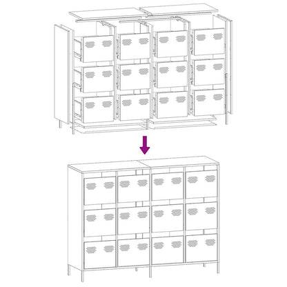 Dressoir 135x39x103,5 cm koudgewalst staal roze