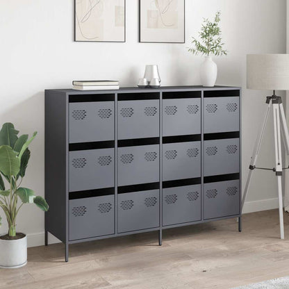 Dressoir 135x39x103,5 cm koudgewalst staal antracietkleurig