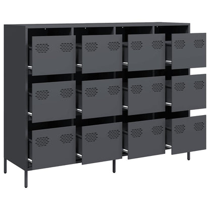 Dressoir 135x39x103,5 cm koudgewalst staal antracietkleurig