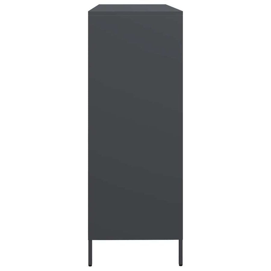 Dressoir 135x39x103,5 cm koudgewalst staal antracietkleurig