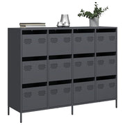 Dressoir 135x39x103,5 cm koudgewalst staal antraciet