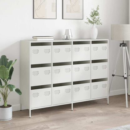 Dressoir 135x39x103,5 cm koudgewalst staal wit