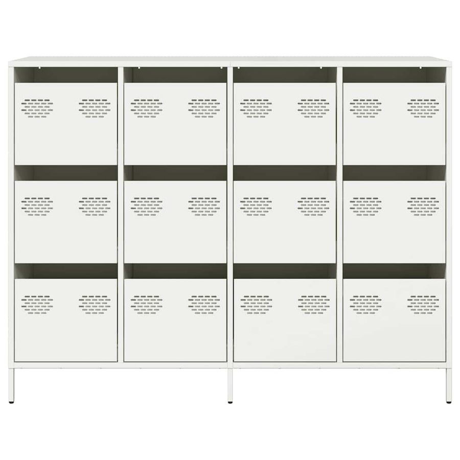 Dressoir 135x39x103,5 cm koudgewalst staal wit