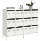 Dressoir 135x39x103,5 cm koudgewalst staal wit
