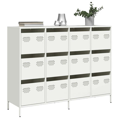 Dressoir 135x39x103,5 cm koudgewalst staal wit