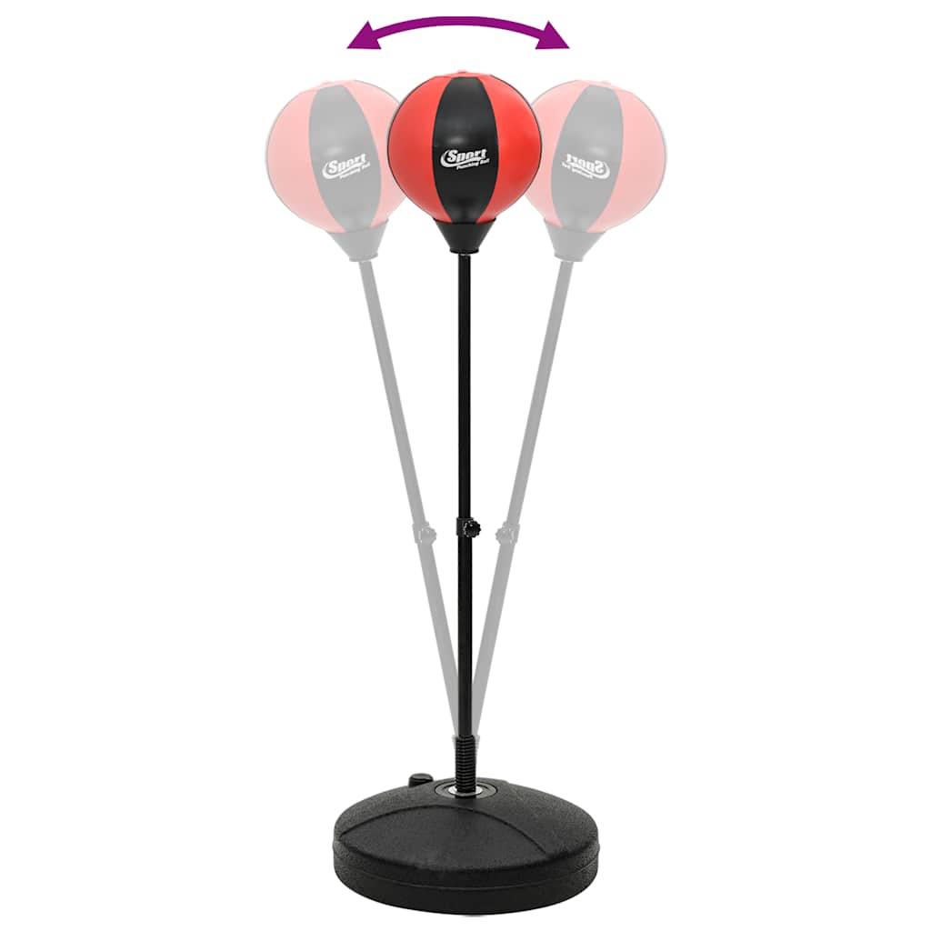 Boksballenset Met Handschoenen En Pomp Verstelbaar 81-122 Cm Rood