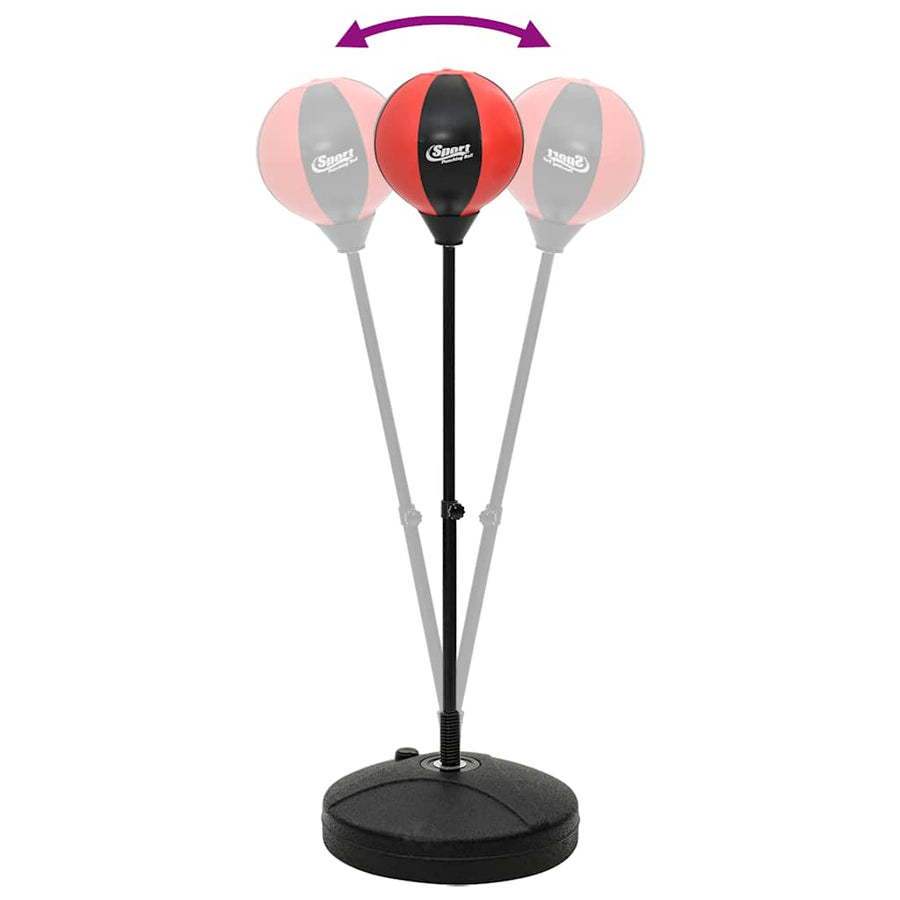 Boksballenset Met Handschoenen En Pomp Verstelbaar 81-122 Cm Rood