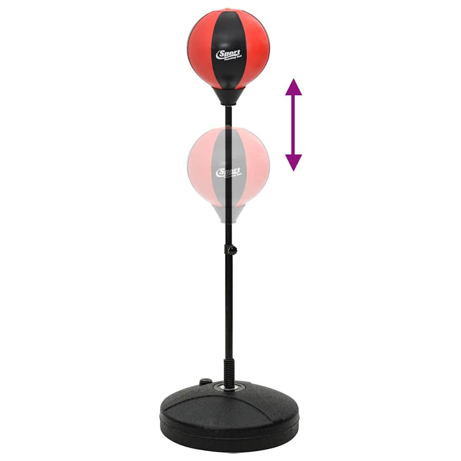 Boksballenset Met Handschoenen En Pomp Verstelbaar 81-122 Cm Rood