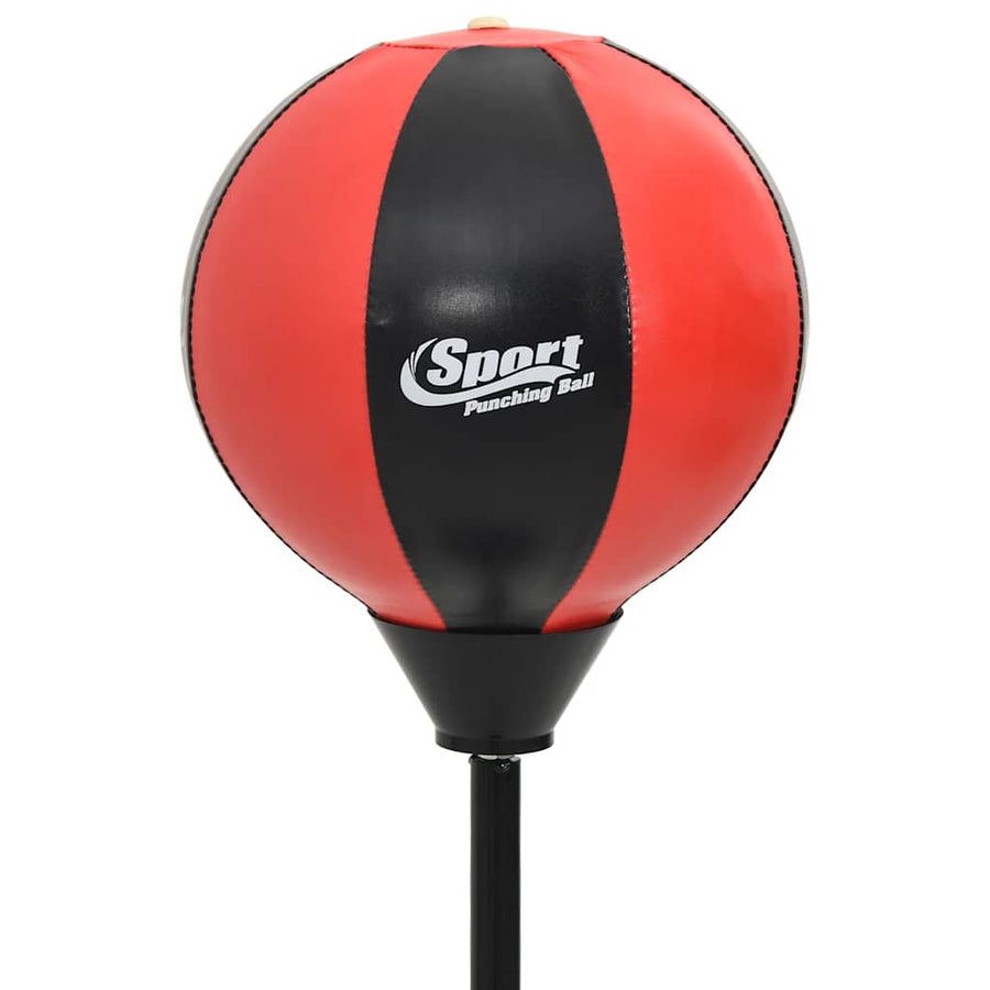 Boksballenset Met Handschoenen En Pomp Verstelbaar 81-122 Cm Rood