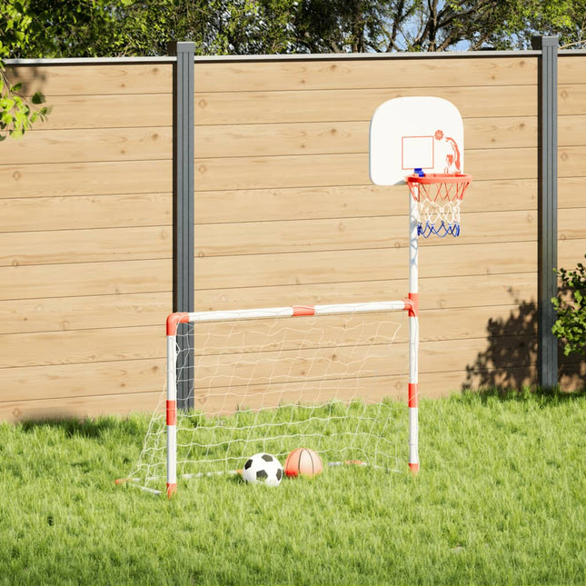 Kindervoetbal- en basketbalset met ballen 98x50x70 cm