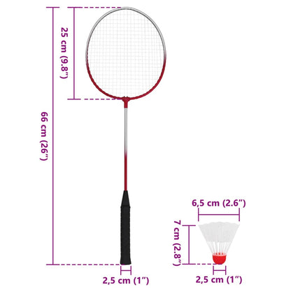 Badmintonset met 4 rackets en net 620x151 cm