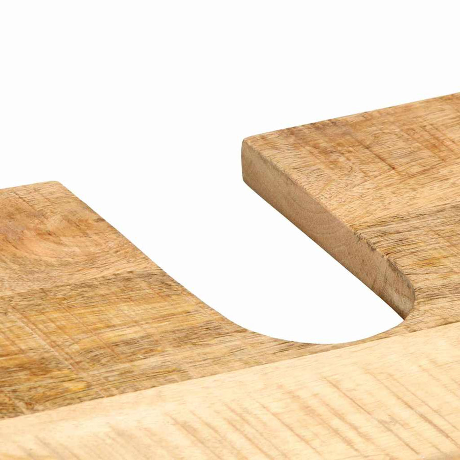 Badkamermeubelset met plank 2 pcs Bruin Massief Ruw Mango Hout