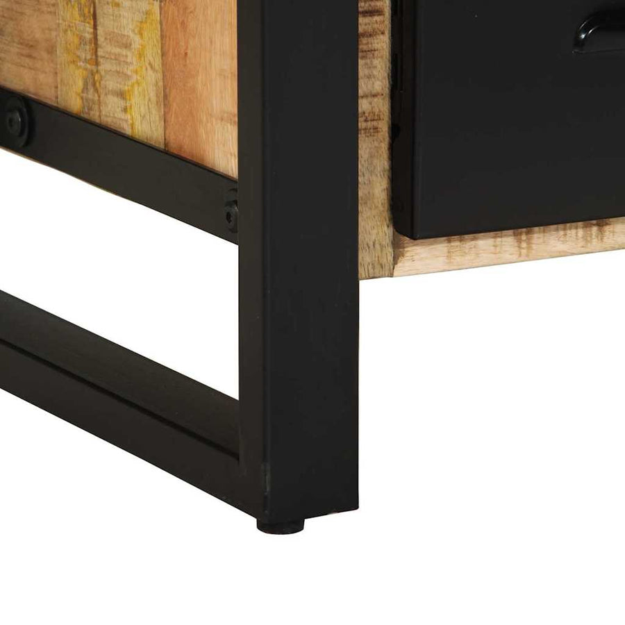 Badkamermeubelset met plank 2 pcs Bruin Massief Ruw Mango Hout