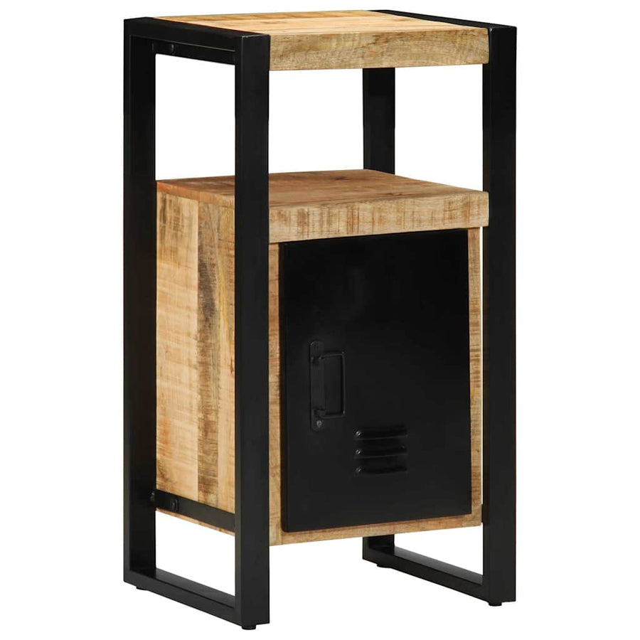 Badkamermeubelset met plank 2 pcs Bruin Massief Ruw Mango Hout