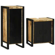 Badkamermeubelset met plank 2 pcs Bruin Massief Mango Hout
