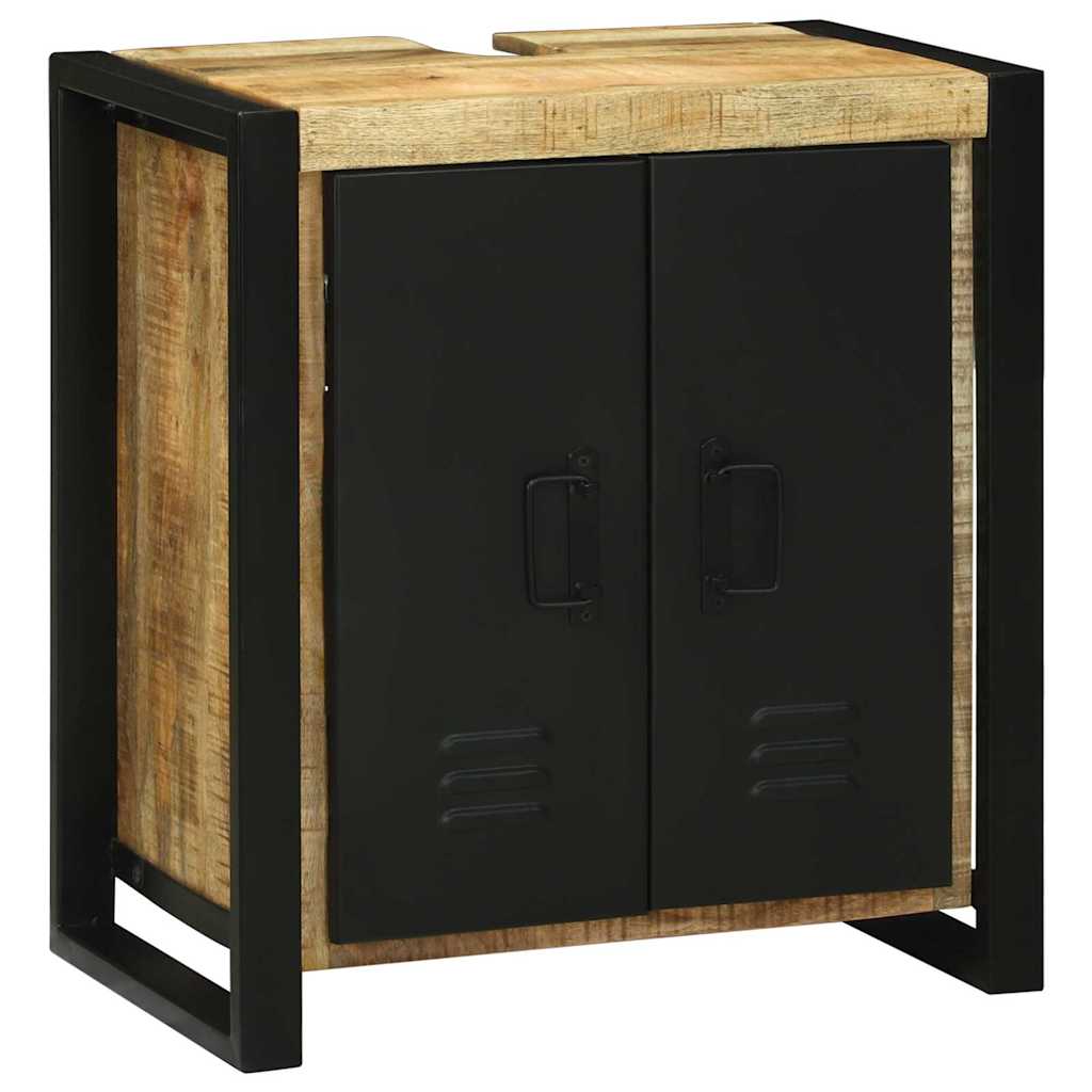 Badkamermeubelset met plank 2 pcs Bruin Massief Mango Hout