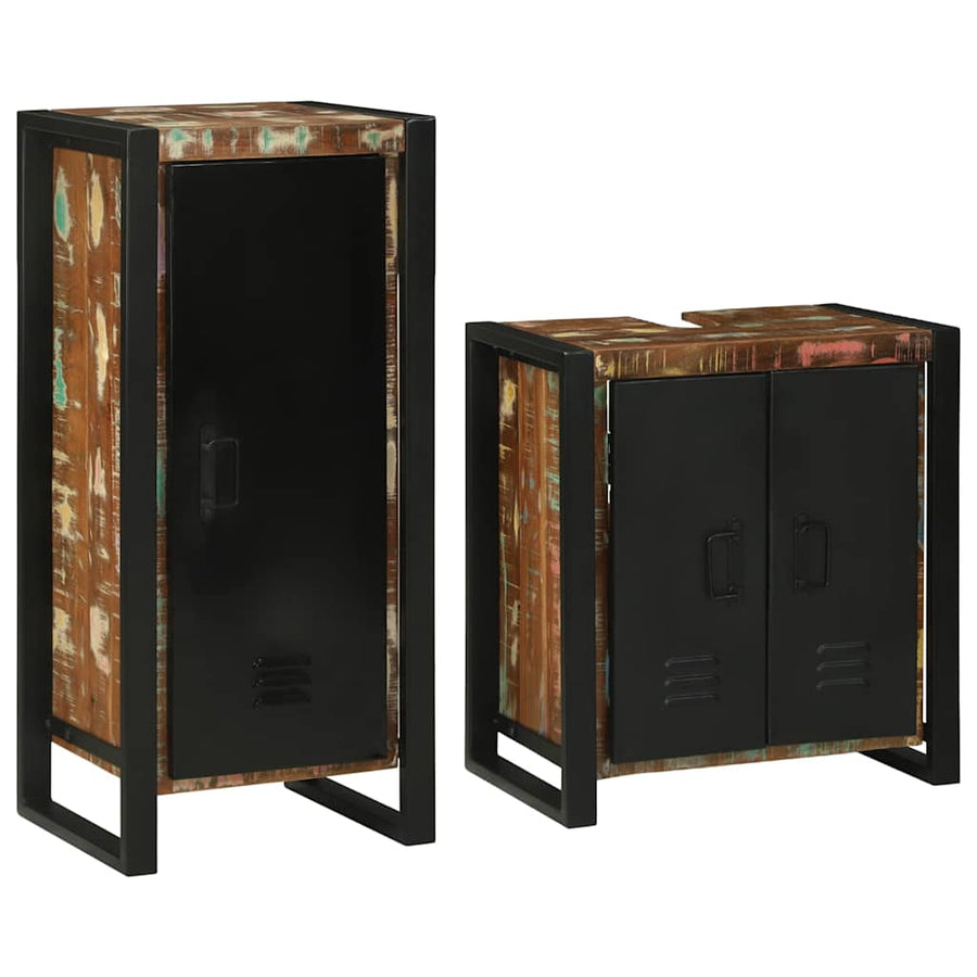 Badkamermeubelset 2 pcs Multikleur Massief gerecycled hout