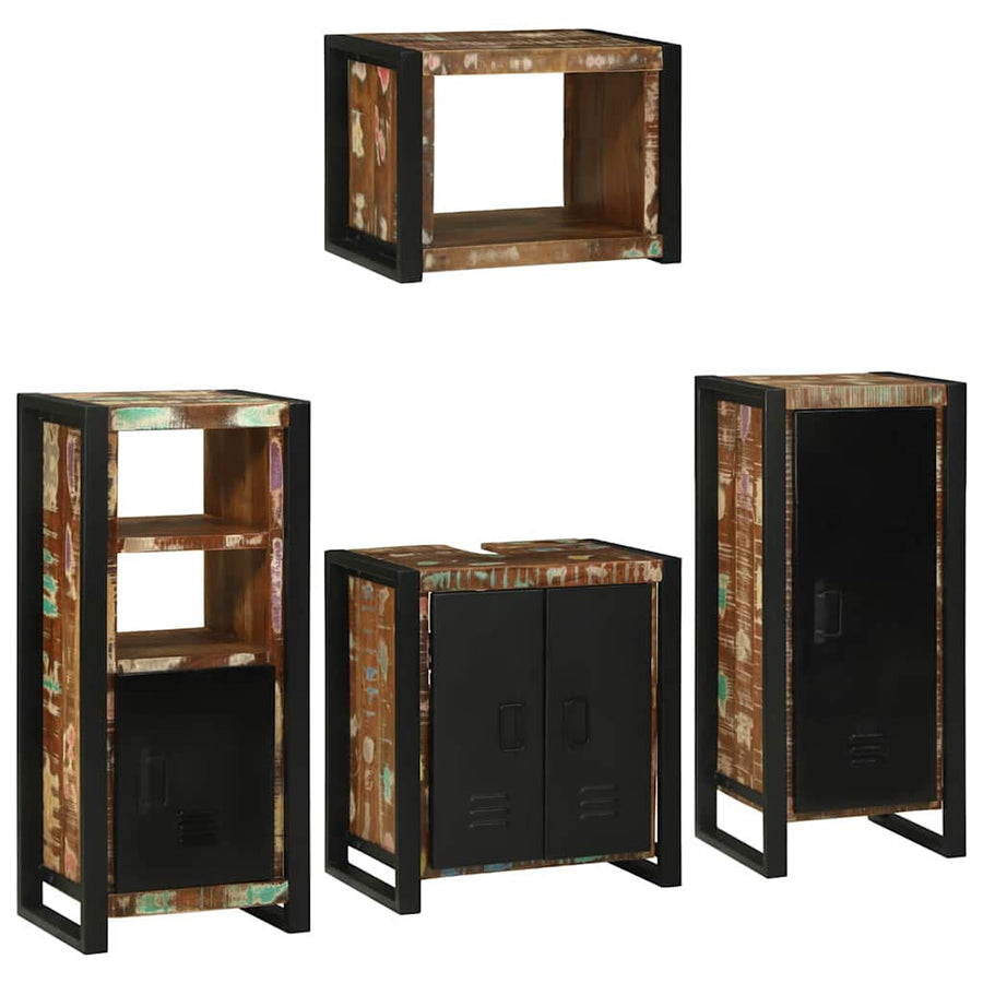 Badkamermeubelset 4 pcs Multikleur Massief gerecycled hout