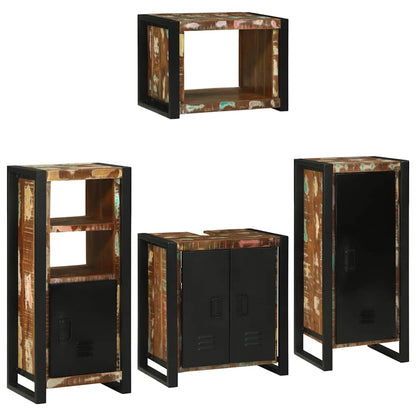 Badkamermeubelset 4 pcs Multikleur Massief gerecycled hout