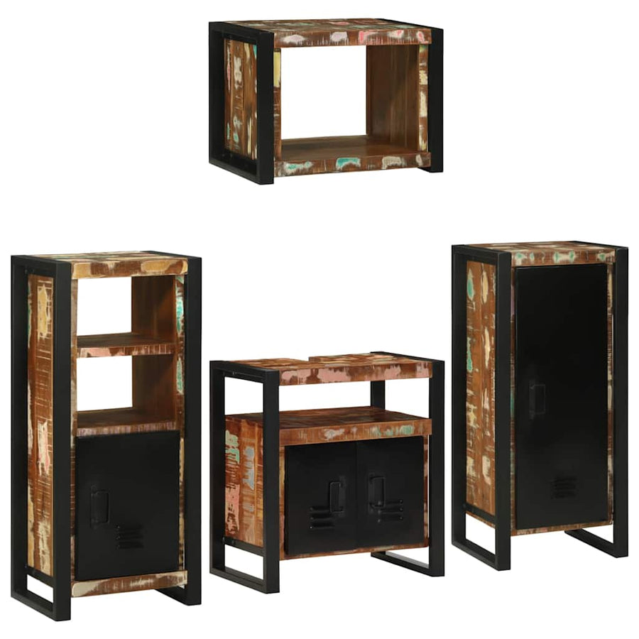 Badkamermeubelset 4 pcs Multikleur Massief gerecycled hout