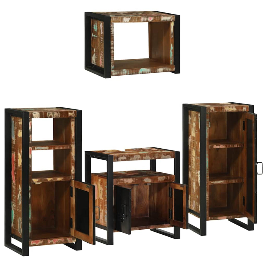 Badkamermeubelset 4 pcs Multikleur Massief gerecycled hout