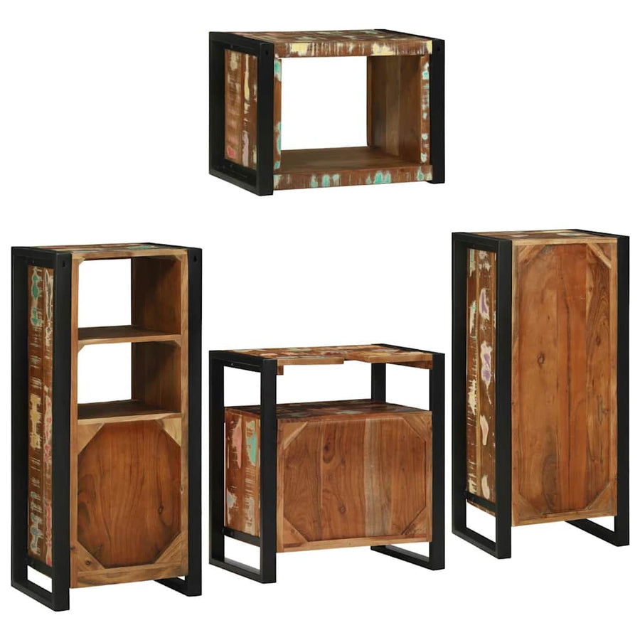 Badkamermeubelset 4 pcs Multikleur Massief gerecycled hout