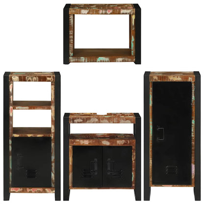 Badkamermeubelset 4 pcs Multikleur Massief gerecycled hout