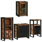Bathroom furniture set 4 pcs Multicolour Solid reclaimed wood