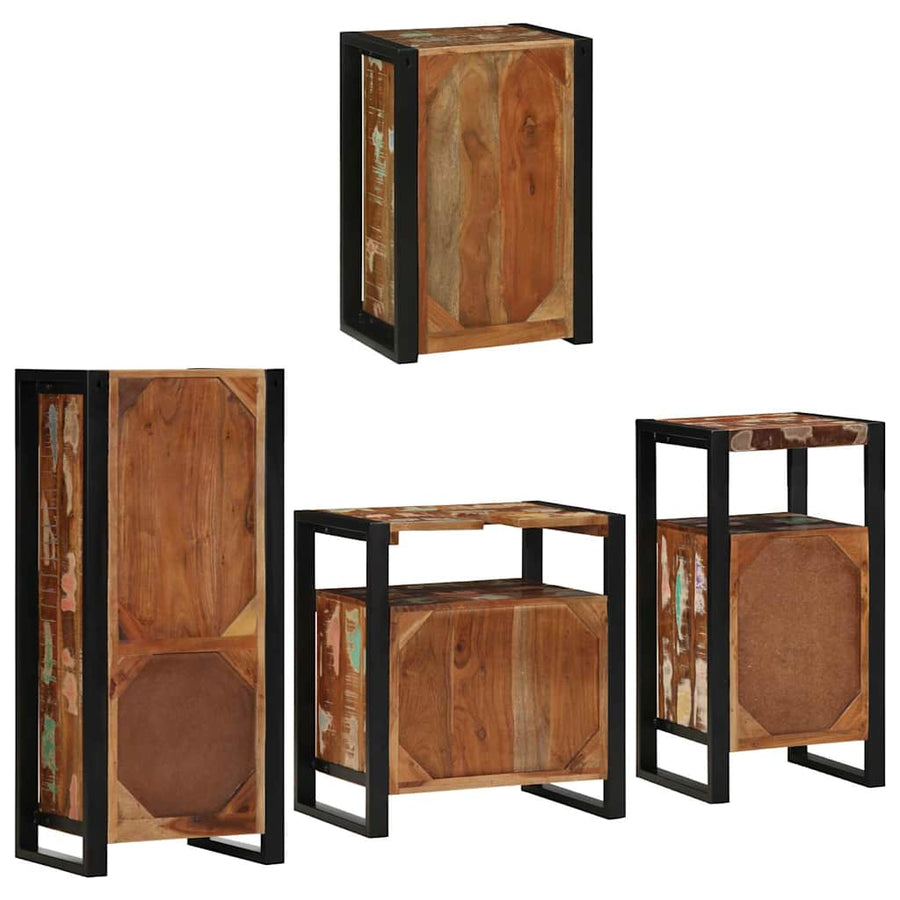 Badkamermeubelset 4 pcs Multikleur Massief gerecycled hout