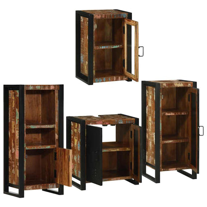 Badkamermeubelset 4 pcs Multikleur Massief gerecycled hout